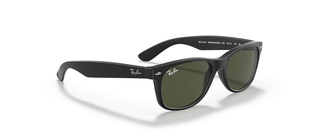 Ray-Ban RB2132F New Wayfarer Matte Rubber Black Sunglasses