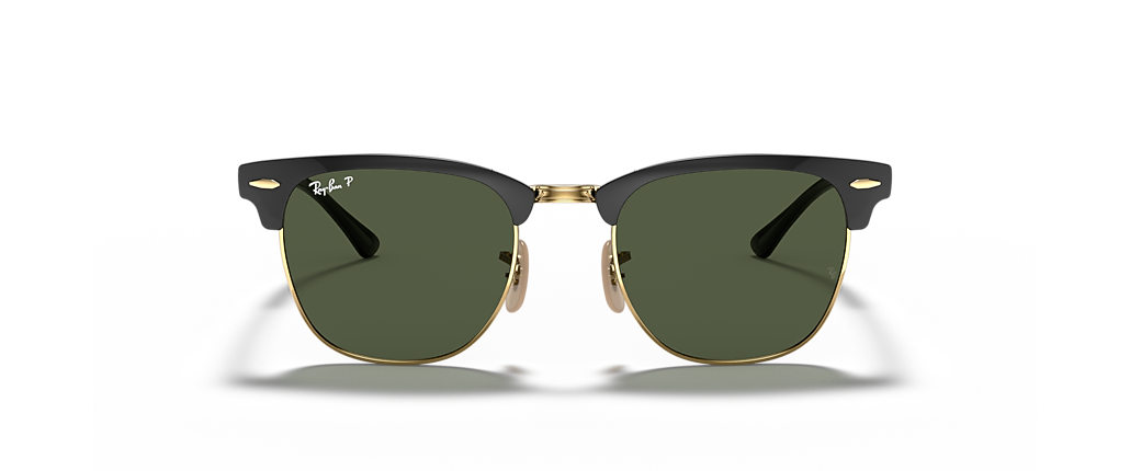 Ray-Ban RB3716 Clubmaster Metal Black On Gold Sunglasses