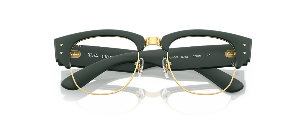 Ray-Ban RB7316V Mega Clubmaster Optics Liteforce Sand Green On Gold Frames