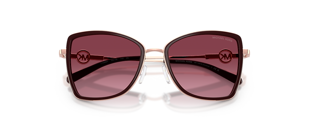Michael Kors MK1067B Corsica Rose Gold/Cordovan Sunglasses