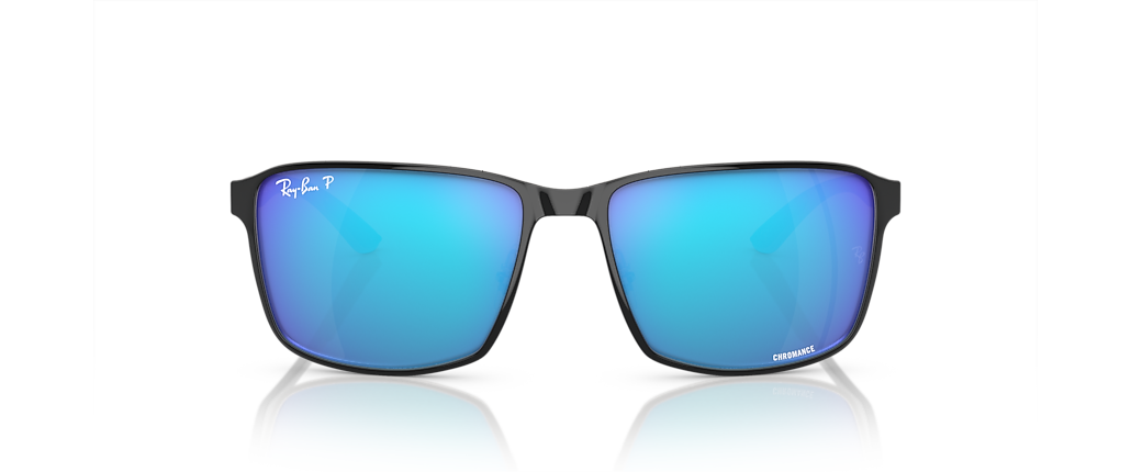 Ray-Ban RB3721CH RB3721 Polarized+ Lenses Black On Silver Sunglasses