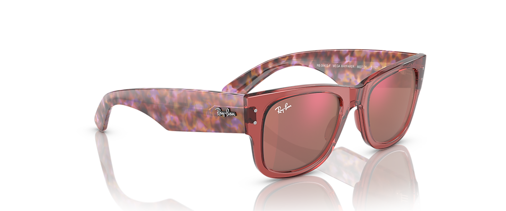 Ray-Ban RB0840SF Mega Wayfarer Transparent Pink Sunglasses