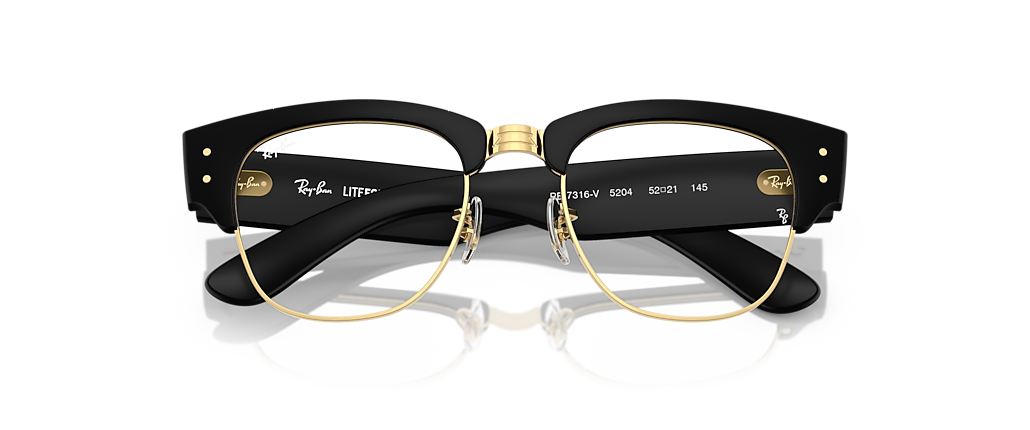 Ray-Ban RB7316V Mega Clubmaster Optics Liteforce Sand Black On Gold Frames