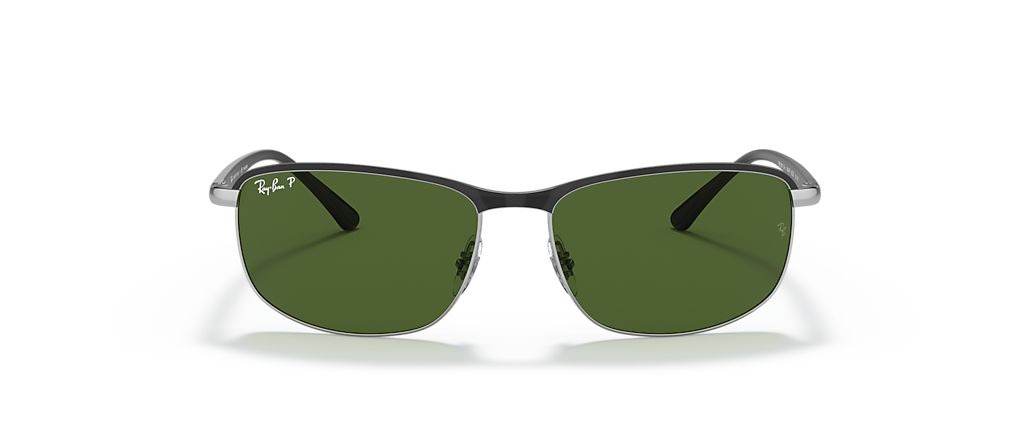 Ray-Ban RB3671CH RB3671 Polarized+ Lenses Black On Silver Sunglasses