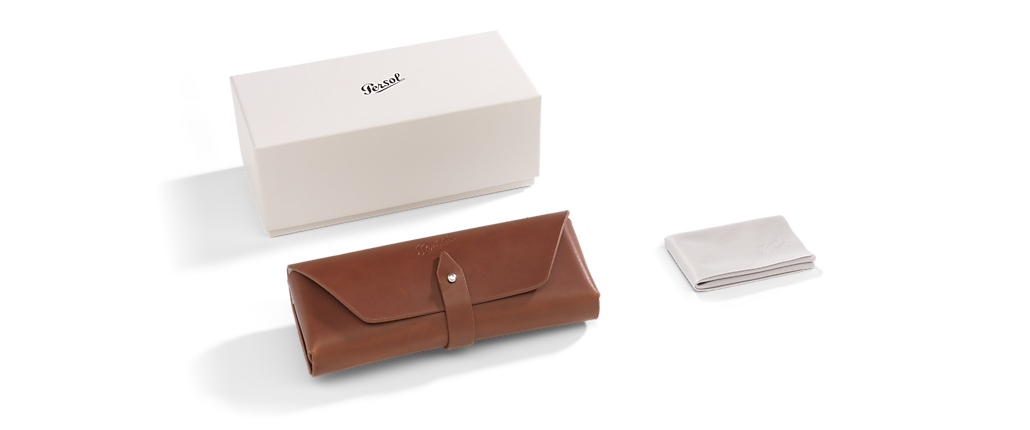 Persol PO3411V Brown Striped Amber Frames